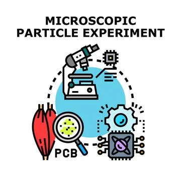 Microscopic particle experiment for scientific research and analysis Illustrazione stock