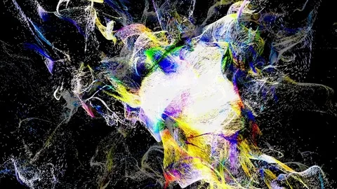 Microscopic particles explode chaotically. Stock Footage 85133597