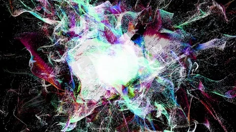 Microscopic particles explode chaotically. Stock Footage 85133682