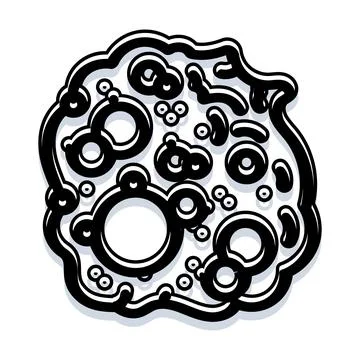 Microscopic single cell organism under magnification illustration Stock Illustration