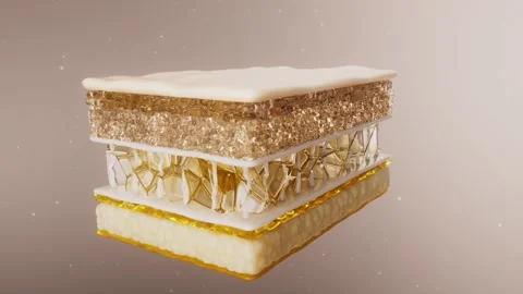 Microscopic skin tissue structure of the epidermis and dermis in a looped playba Vídeo Stock 334643507