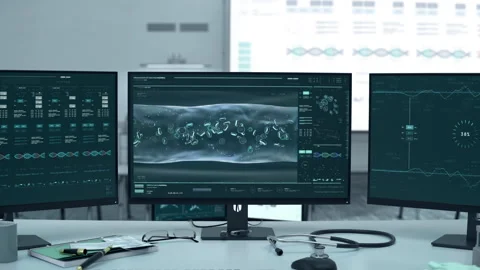 Microscopic system identifies the covid-19 infection after the blood analysis Stock Footage 246831934