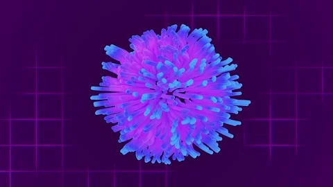 Microscopic View of Abstract Blue Organic Sphere Motion Graphics Animation. 4K Stock Footage 337627838