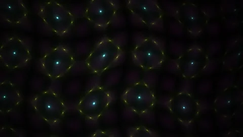 Microscopic view of cells with glowing centers in a dark background. Stock Footage 335532245