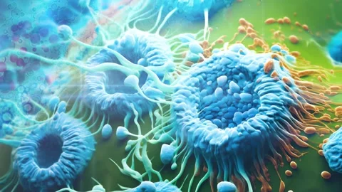 Microscopic view of the colon's inner lining Stock Footage 252666250