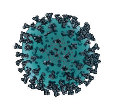 Microscopic view of Coronavirus isolated on white background Stock Illustration