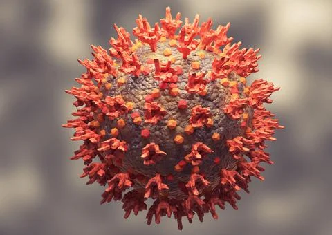 Microscopic view coronavirus omicron variant or B.1.1.529 Stock Illustration