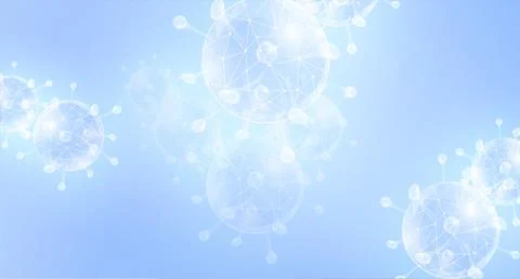 Microscopic view of Coronavirus, a pathogen that attacks the respiratory tract Illustrazione stock