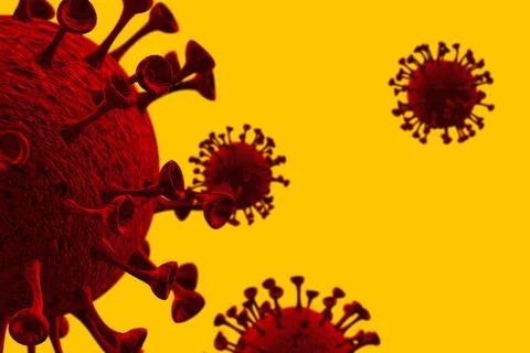 Microscopic view of Covid 19 3d render イラスト素材
