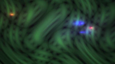 Microscopic view of green cells with glowing spots. Stock Footage 337515526