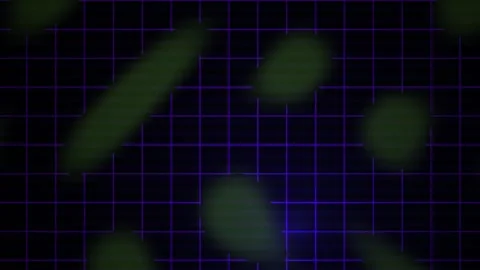 Microscopic view of green cells on a grid background. Stock Footage 336246769