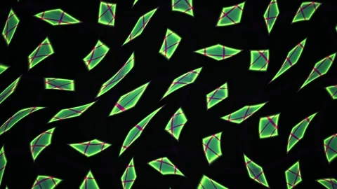 Microscopic View of Green Crystalline Structures Floating in Dark Fluid. Stock Footage 341808011