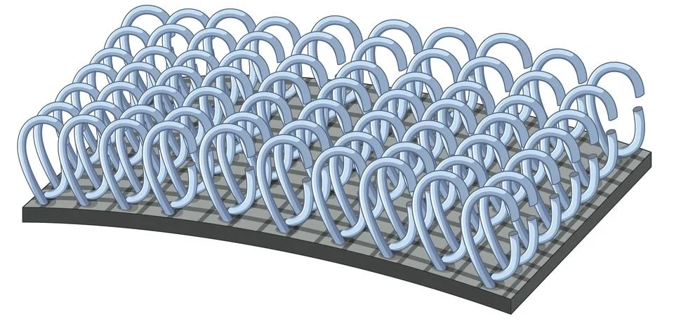 Microscopic View of Hook and Loop Fastener Hook Surface Illustration Stock Illustration