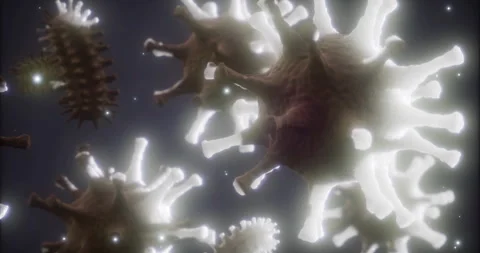Microscopic view of the intricate structures of the microbial world Video stock 326404940
