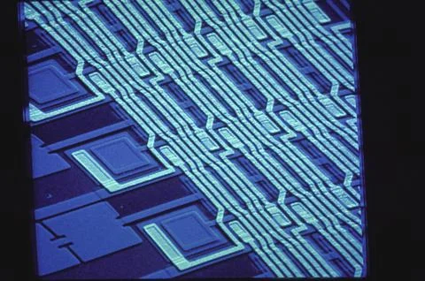 Microscopic view of Josephson Junction computer circuitry,, USA Stock Photos