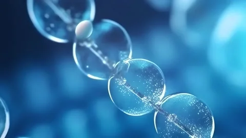 Microscopic view of moving molecules of matter. Scientific and medical concept. Stock-Footage 239936565