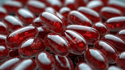 Microscopic view of red blood cells encapsulated within transparent. Stock Footage 297664774