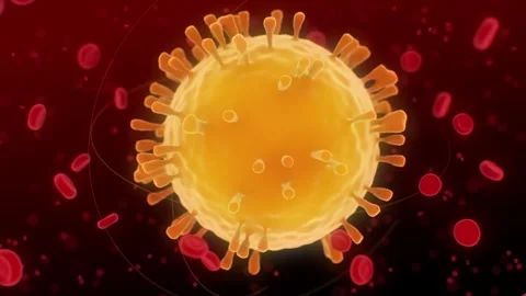 Microscopic View: Virus Particles and Digital Globe Connections in Blue Hue Stock Footage 341922013