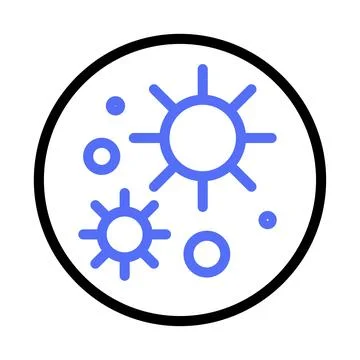 Microscopic View of Viruses and Pathogens Icon Stock Illustration