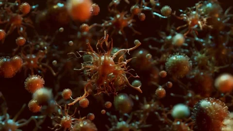 Microscopic Virus Animation and Global Pandemic Visualization Stock Footage 325824411