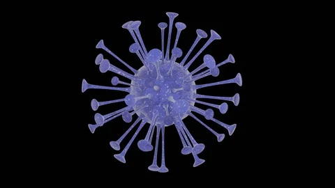 Microscopic Visualization Of The Coronavirus Blue Rotating. Stock Footage 123418623