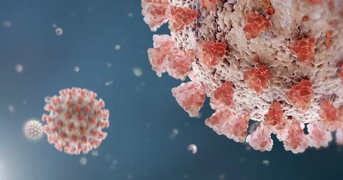 Microscopic visualization of Coronavirus COVID-19 (2019-nCoV) 스톡 동영상 128058612