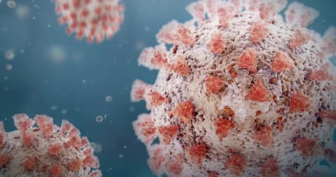 Microscopic visualization of Coronavirus COVID-19 (2019-nCoV) 스톡 동영상 128059756