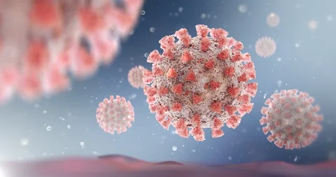 Microscopic visualization of Coronavirus COVID-19 (2019-nCoV) 스톡 동영상 128060012