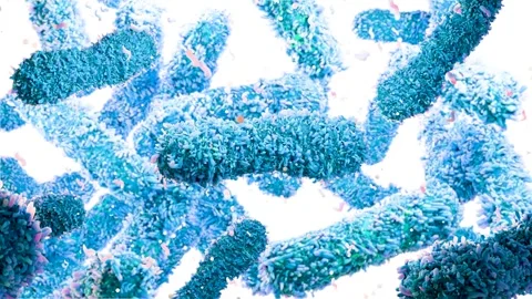 Microscopic visualization of pathogenic bacteria causing infection Stock Footage 319438491