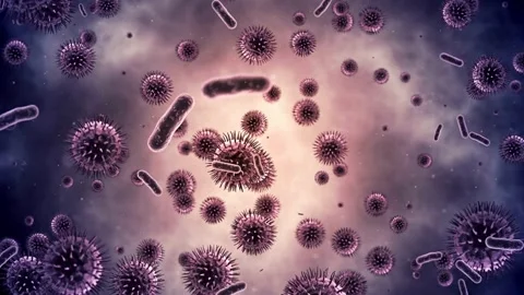 Microscopic World: Viruses and Bacteria in Motion Stock Footage 332636891