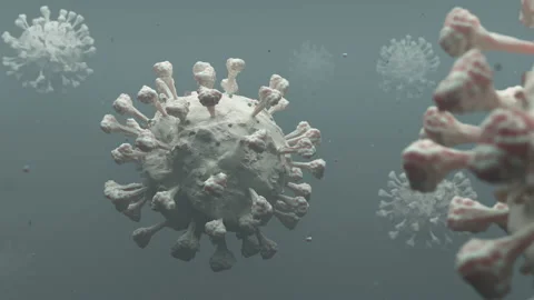 Microscopically visually reproduced images of a Cov19 virus. Stock Footage 148128266