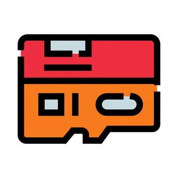 Microsd card and adapter for data storage Stock Illustration