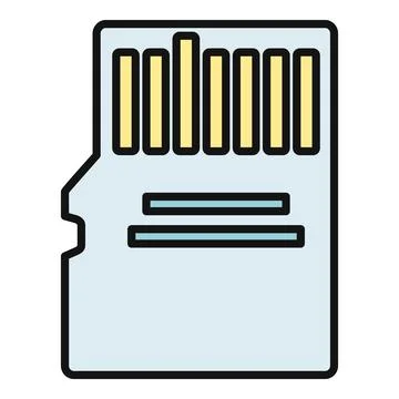 Microsd card data storage digital portable memory Stock Illustration