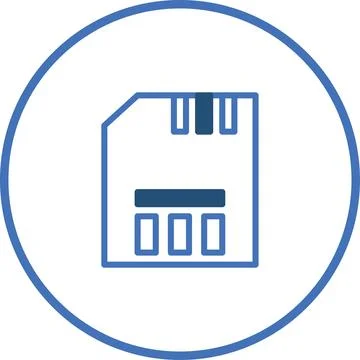 MicroSD card icon for mobile devices, data storage and digital information Stock Illustration