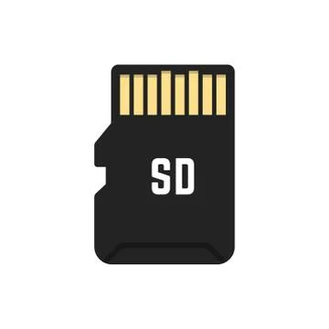 Microsd card isolated on white background Stock Illustration