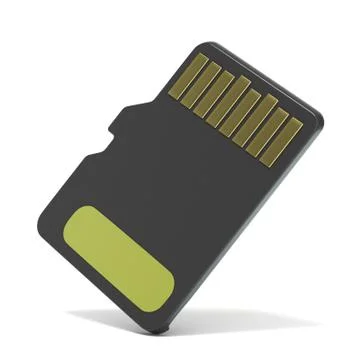 MicroSD memory card, back view. 3D Ilustración de archivo