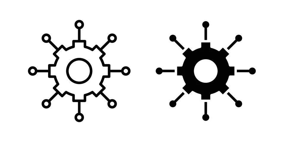 Microservices icon set modern line and solid style collection. 스톡 일러스트