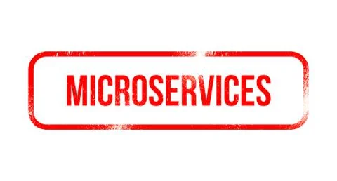 Microservices - red grunge rubber, stamp Stock Illustration