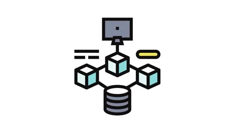 Microservices software color icon animation Stock Footage 326105287