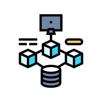Microservices software color icon vector illustration 库存插图