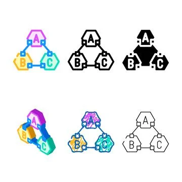 Microservices software color icon vector modern イラスト素材