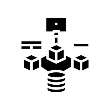 Microservices software glyph icon vector illustration Stock-Illustration