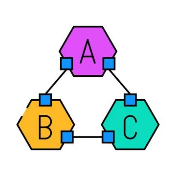Microservices software icon color illustration イラスト素材