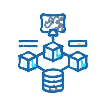 Microservices software icon doodle illustration Stock-Illustration