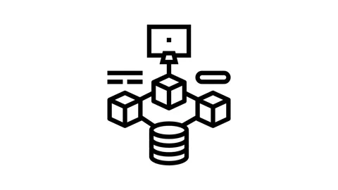 Microservices software line icon animation Stock Footage 326131375