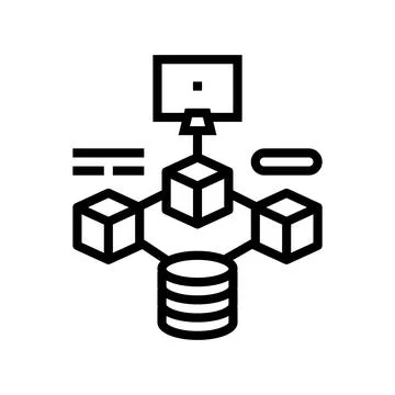 Microservices software line icon vector illustration 库存插图