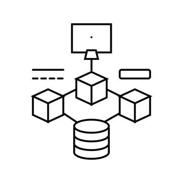 Microservices software line icon vector illustration イラスト素材