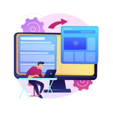 Microsite development abstract concept vector illustration. イラスト素材