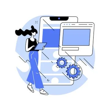 Microsite development abstract concept vector illustration. Stock Illustration