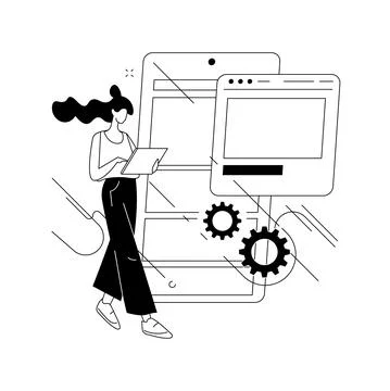 Microsite development abstract concept vector illustration. Illustrazione stock